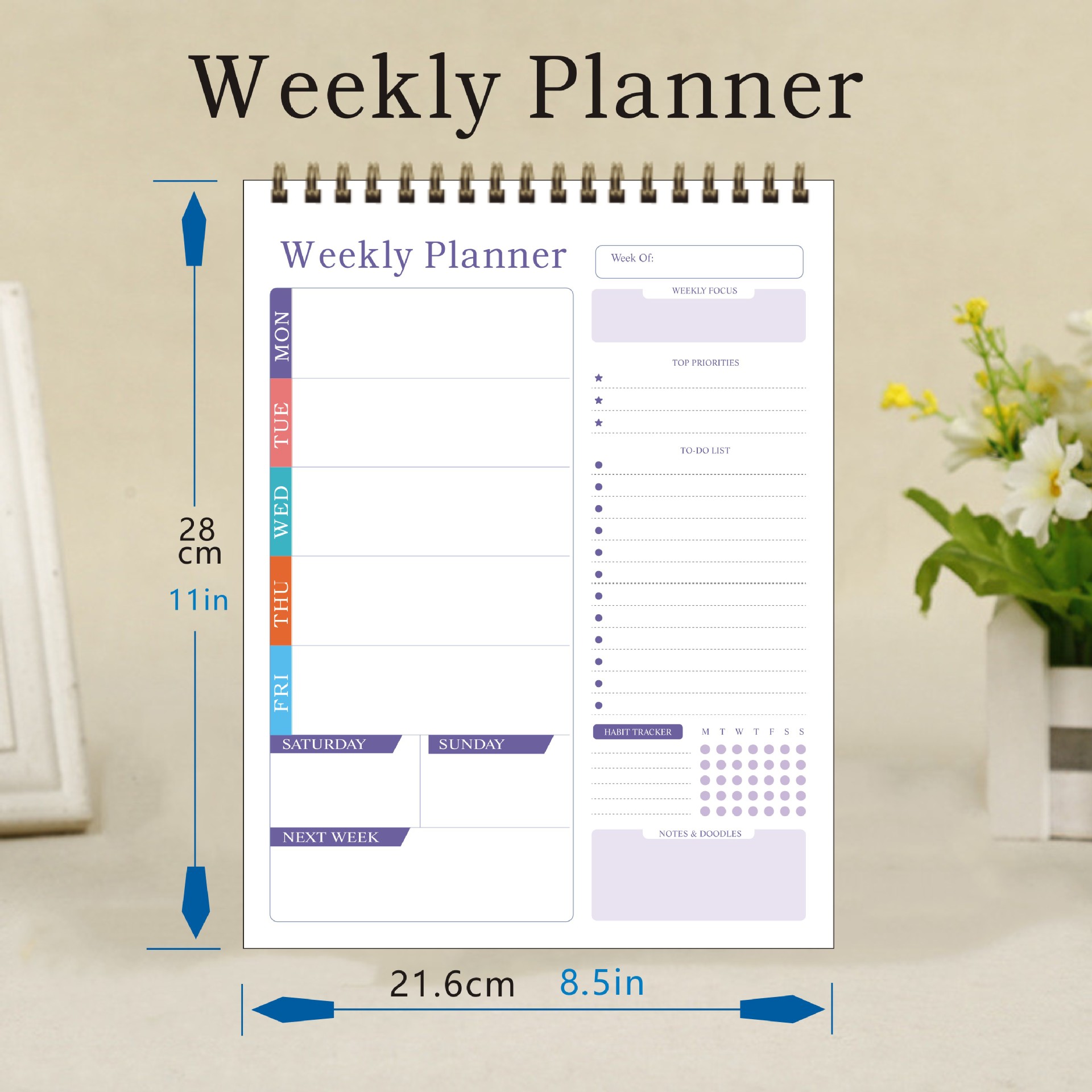 A4 Undated Weekly Planner Notepad