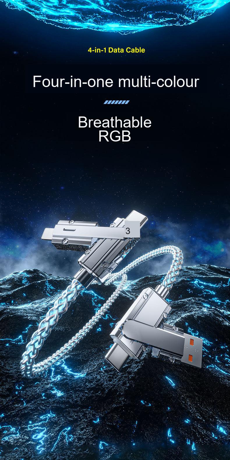 RGB Light-Up 4-in-1 Charging Cable 3