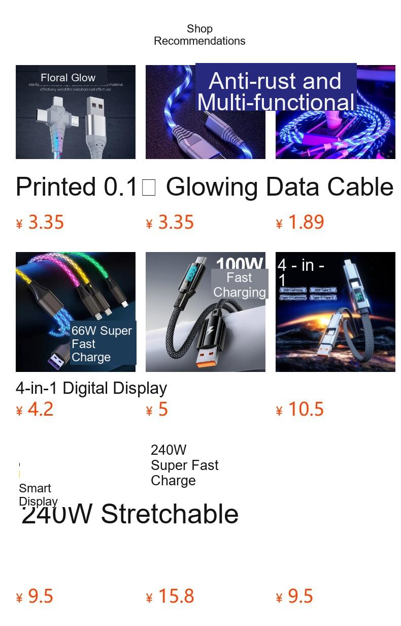 RGB Light-Up 4-in-1 Charging Cable 2