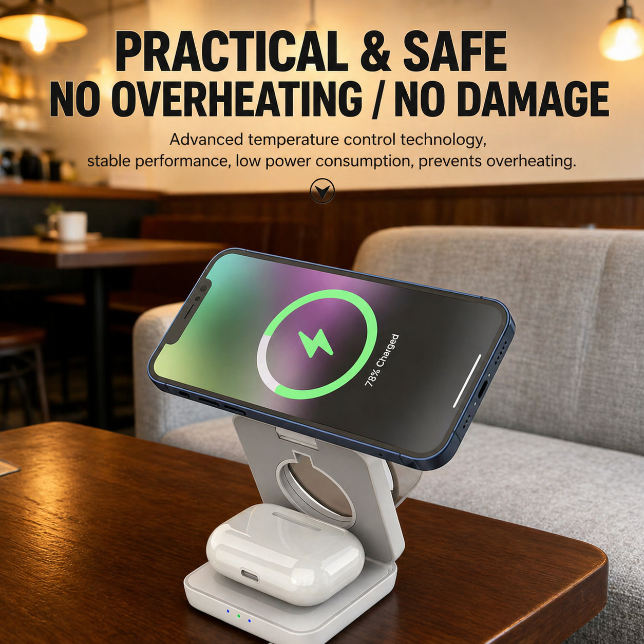 3-in-1 Foldable Magnetic Wireless Charging Stand 3