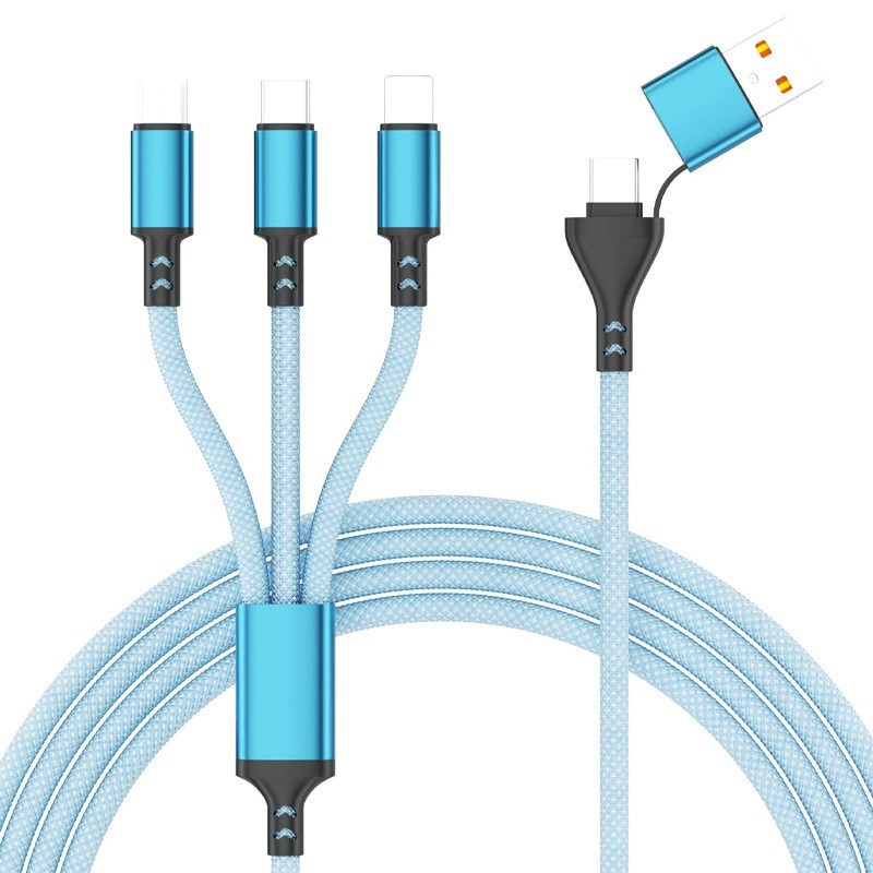 100W Braided 3-in-1 Fast Charging Cable 4