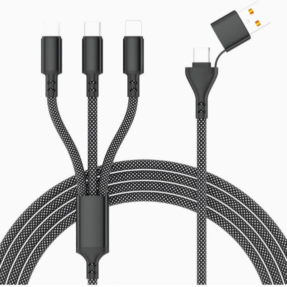 100W Braided 3-in-1 Fast Charging Cable 6