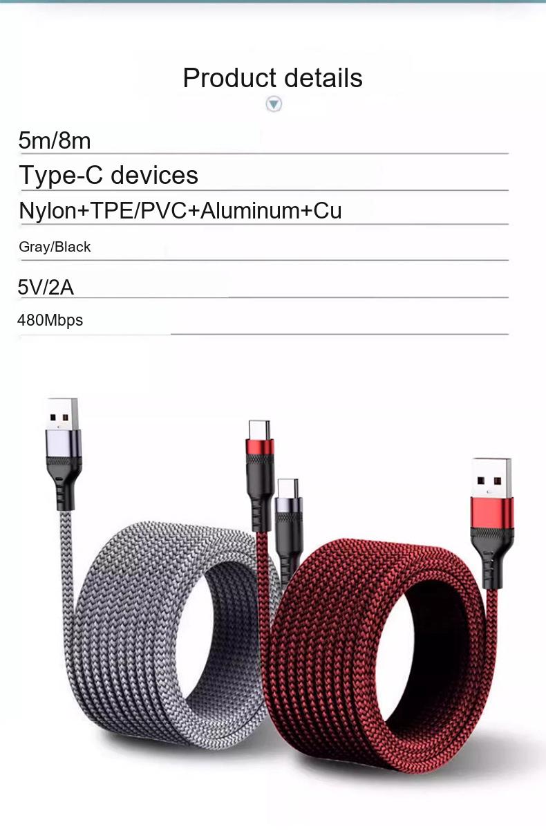 Extended Braided Fast Charging Cable – Connector Options 7