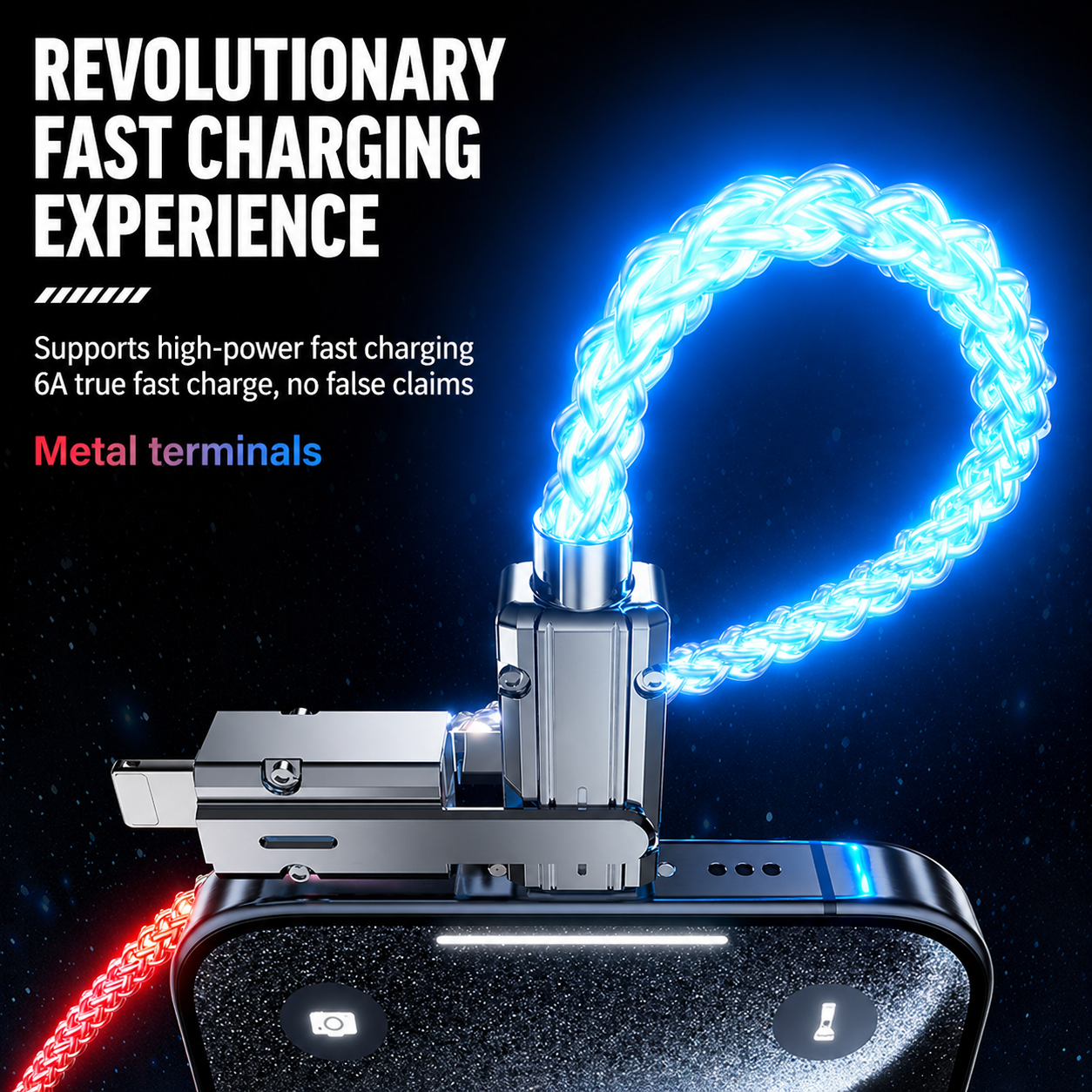 RGB Light-Up 4-in-1 Fast Charging Cable 4
