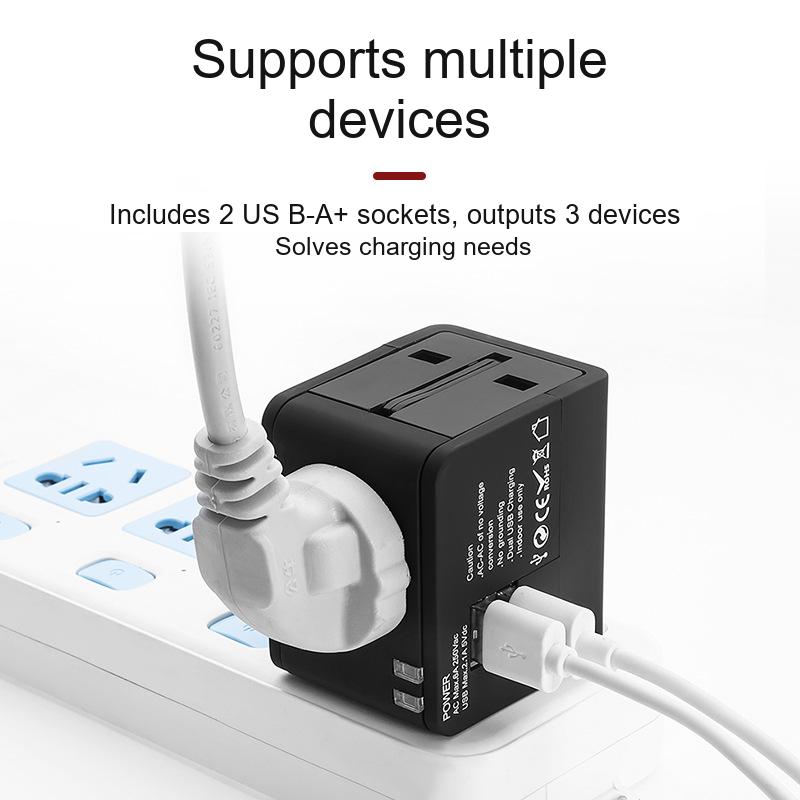 WY-08 Universal Travel Adapter with USB Ports 4