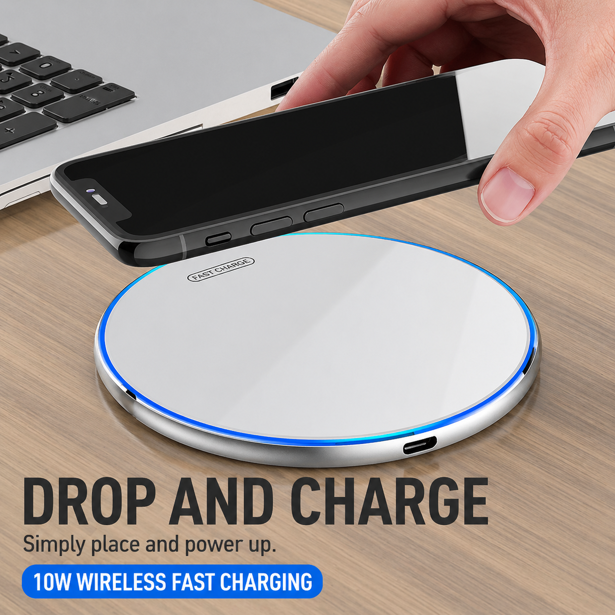 15W Slim Round Wireless Charging Pad 3