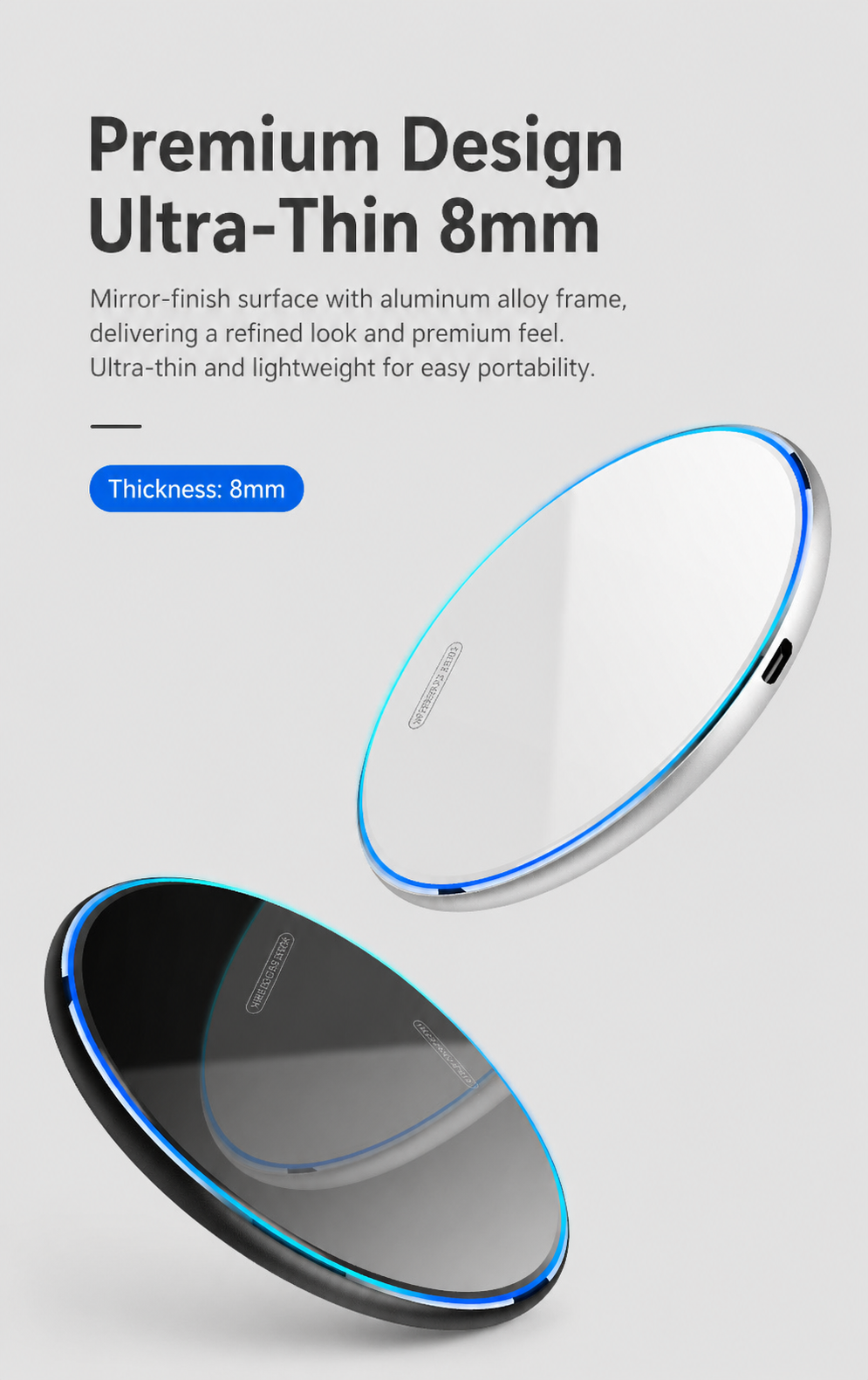 15W Slim Round Wireless Charging Pad 5
