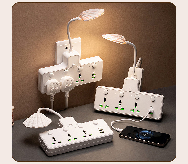 Extension Socket with LED Reading Light 2