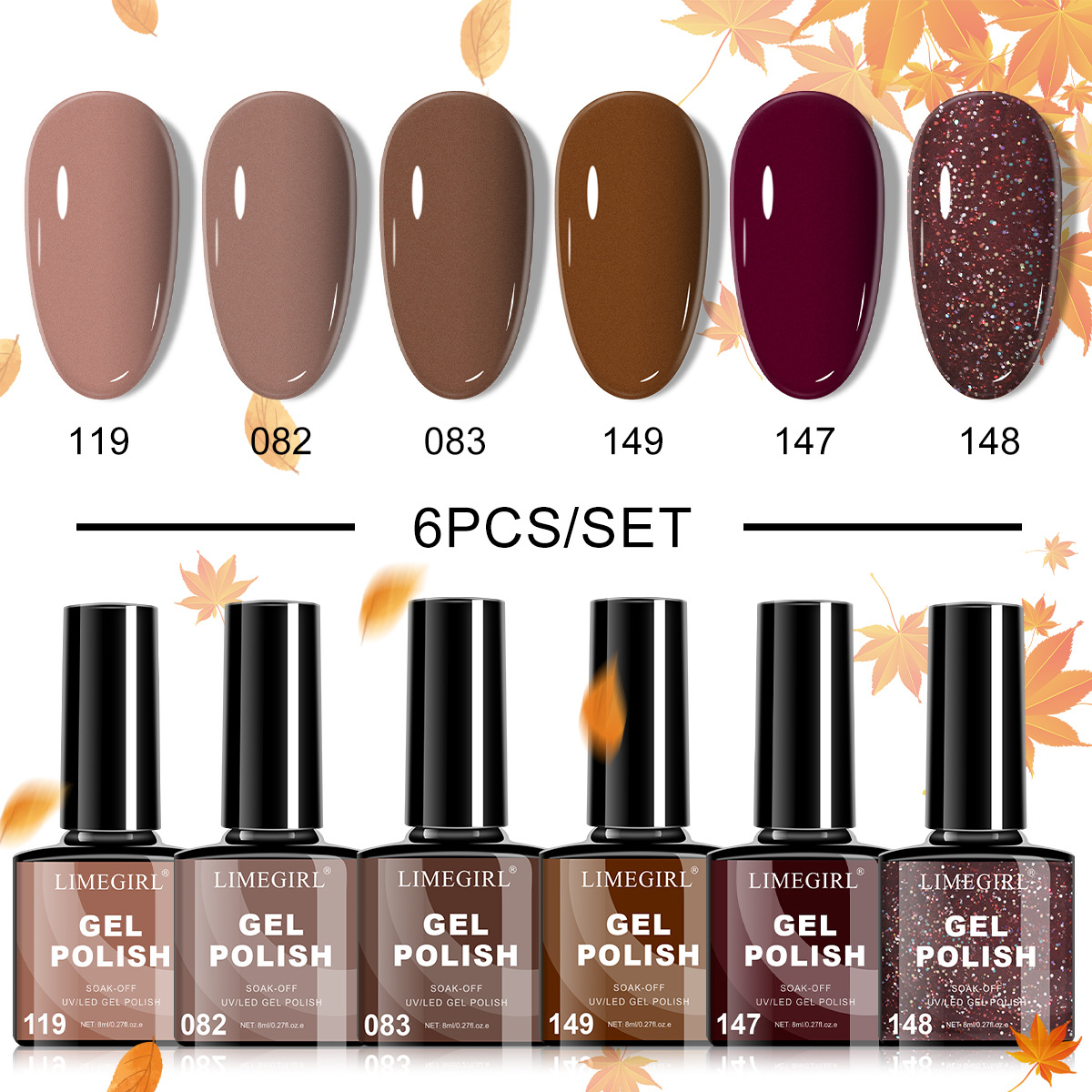8ml UV Gel Nail Polish Set 5