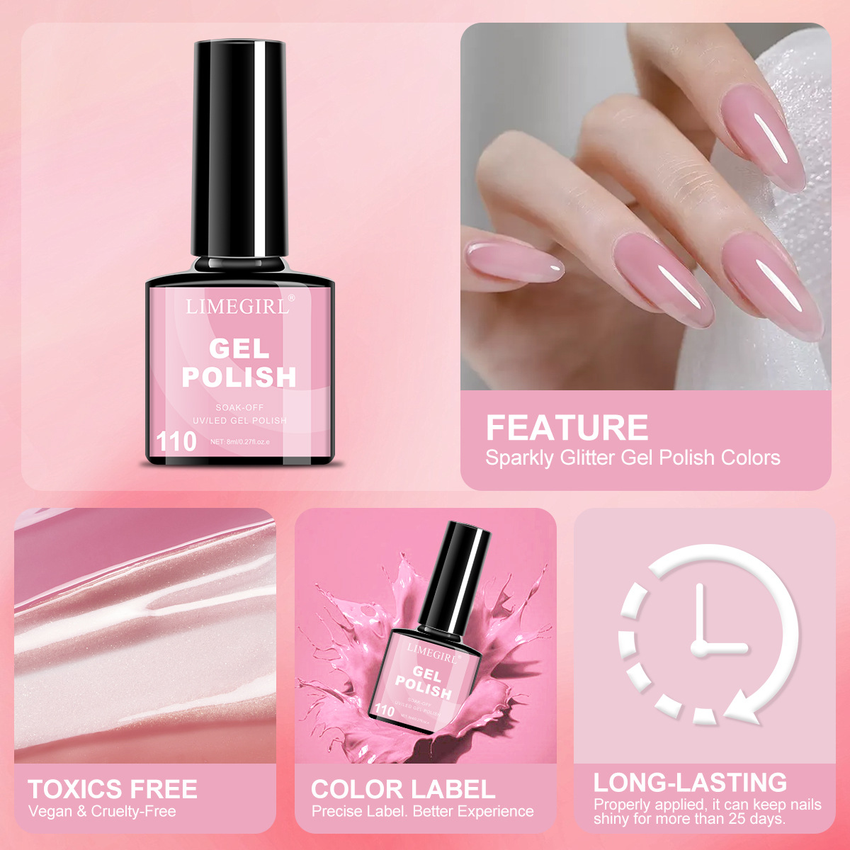 8ml UV Gel Nail Polish Set 4