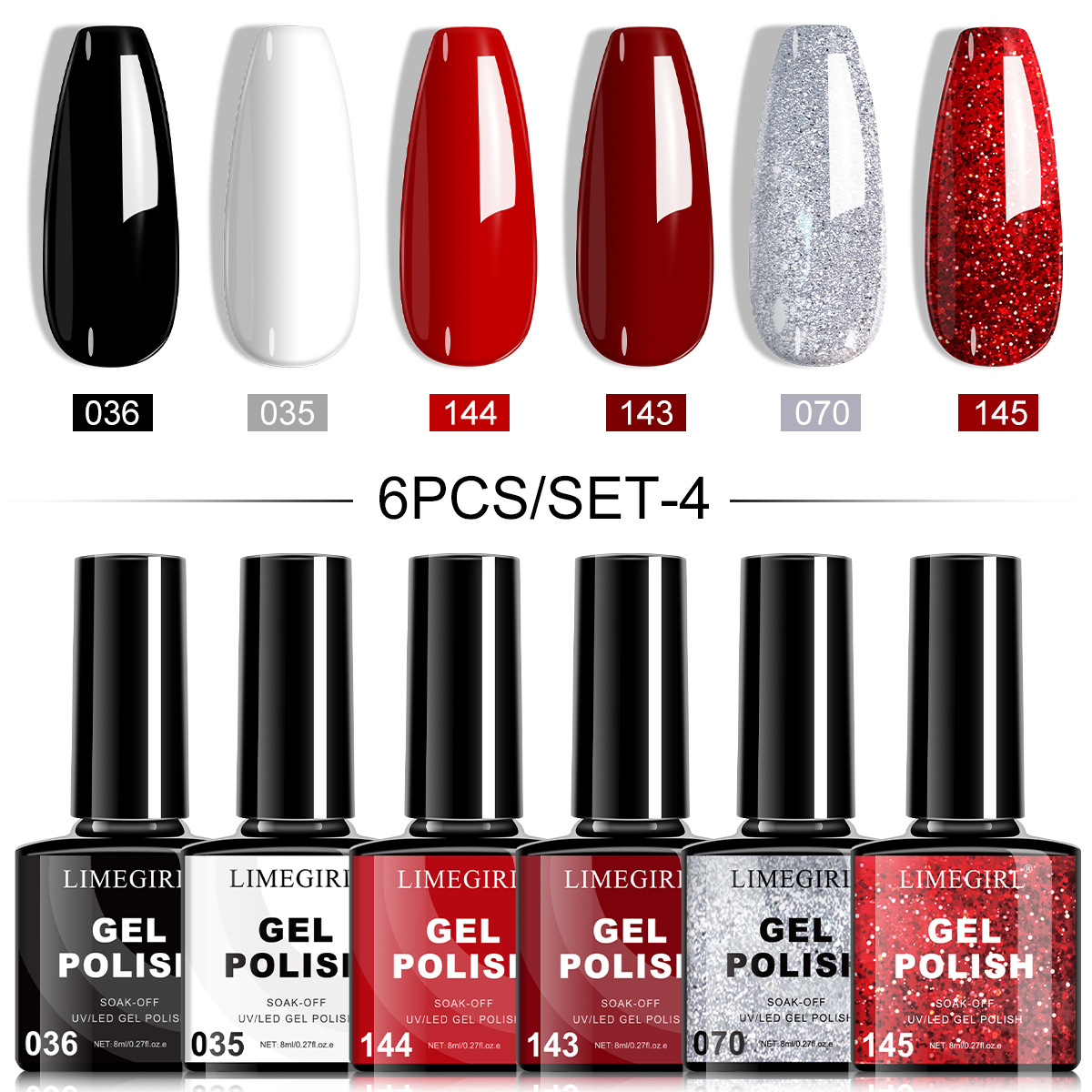 8ml UV Gel Nail Polish Set 8