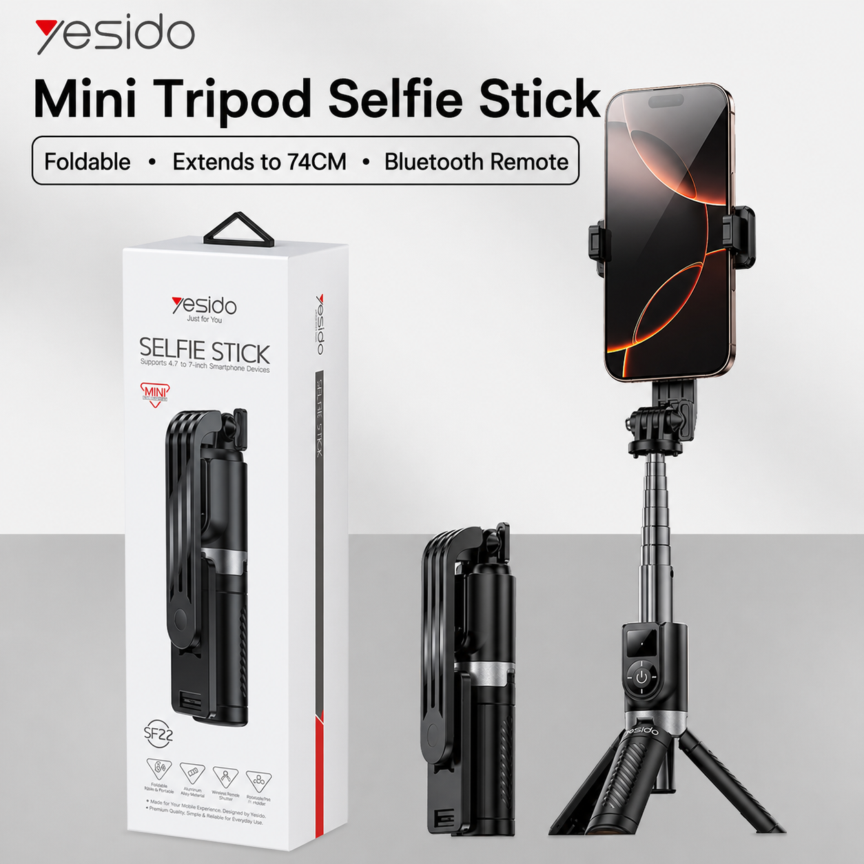Mini Bluetooth Selfie Stick Tripod 2