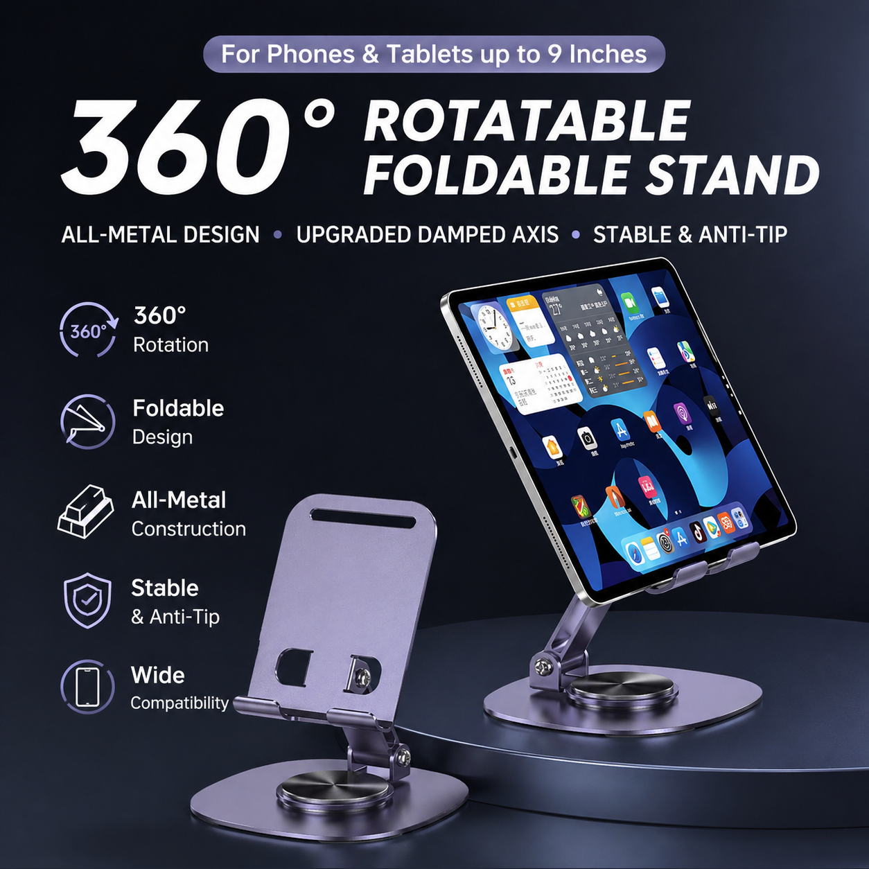 Rotating Desktop Phone & Tablet Stand 4