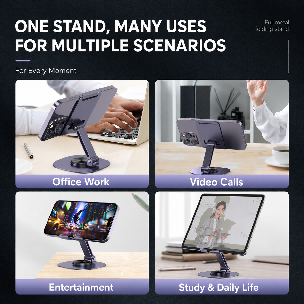 Rotating Desktop Phone & Tablet Stand 3
