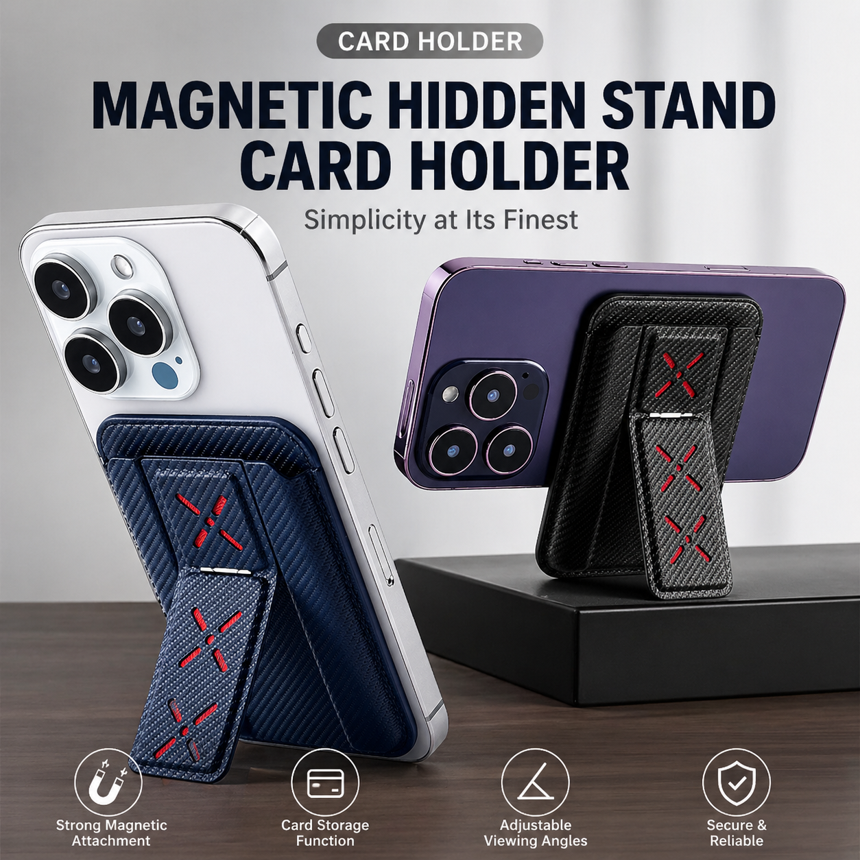 Magnetic Phone Card Holder Stand