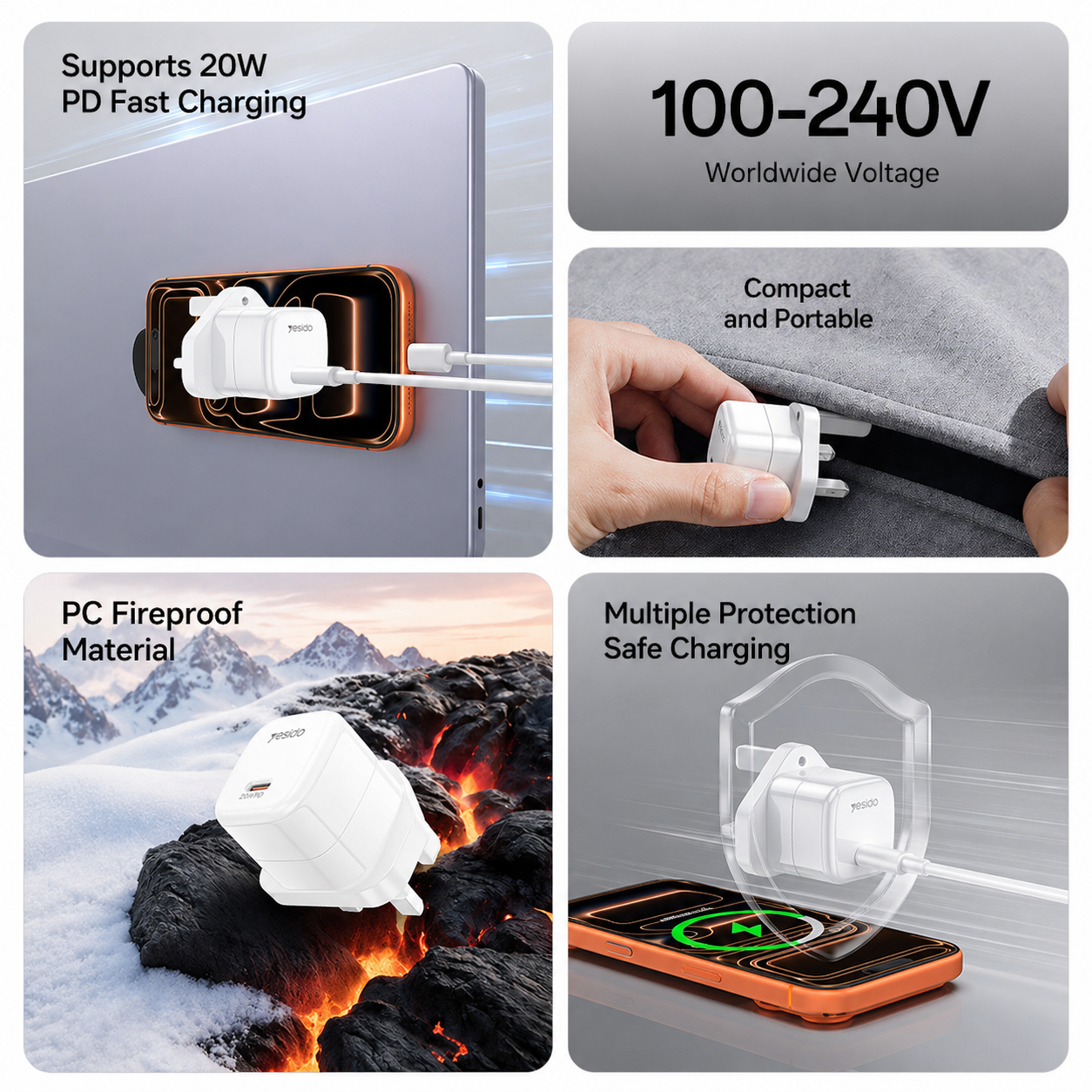 20W Single UK Plug Fast Charging Adapter 4