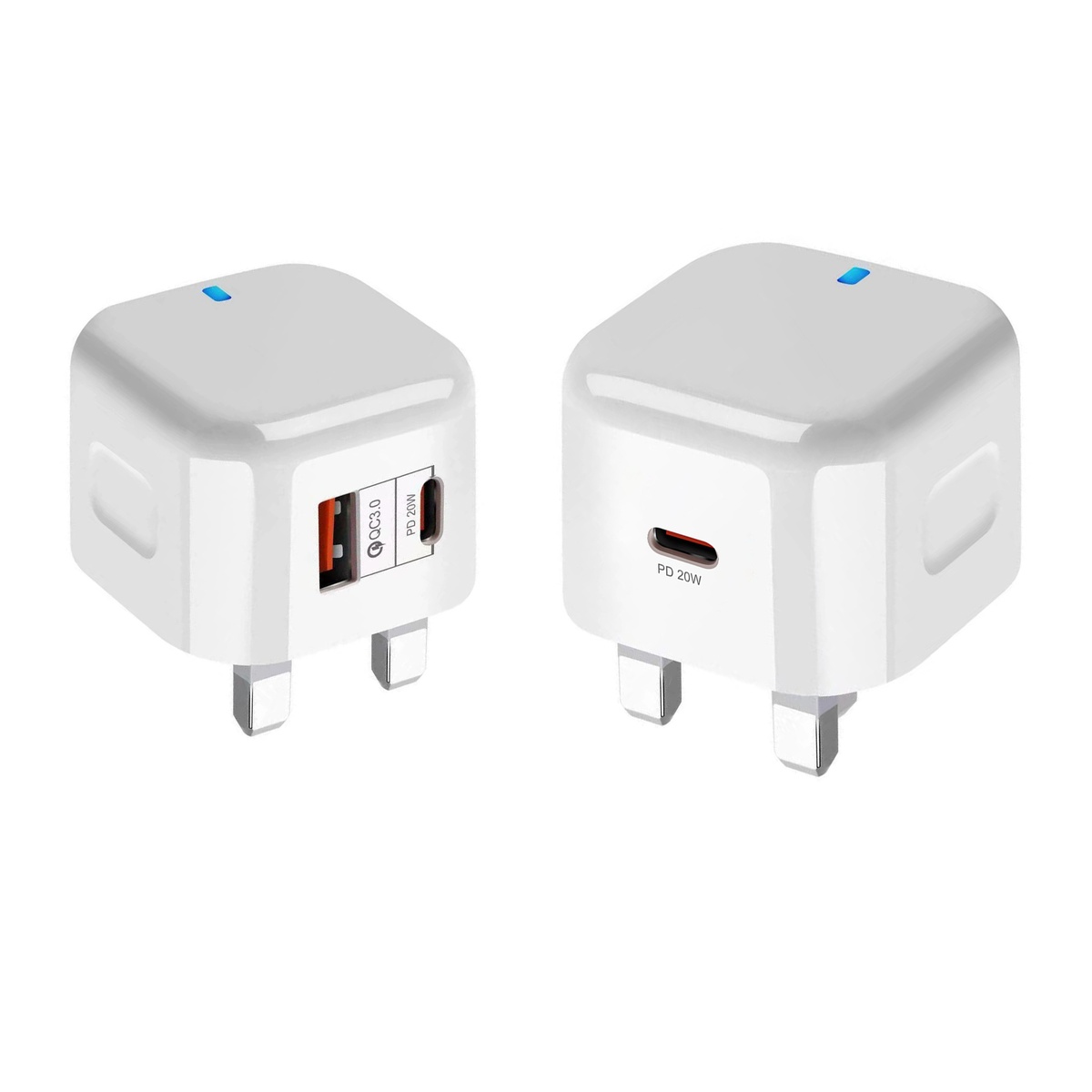 20W UK Plug Fast Charging Adapter – Single/Dual Port Options