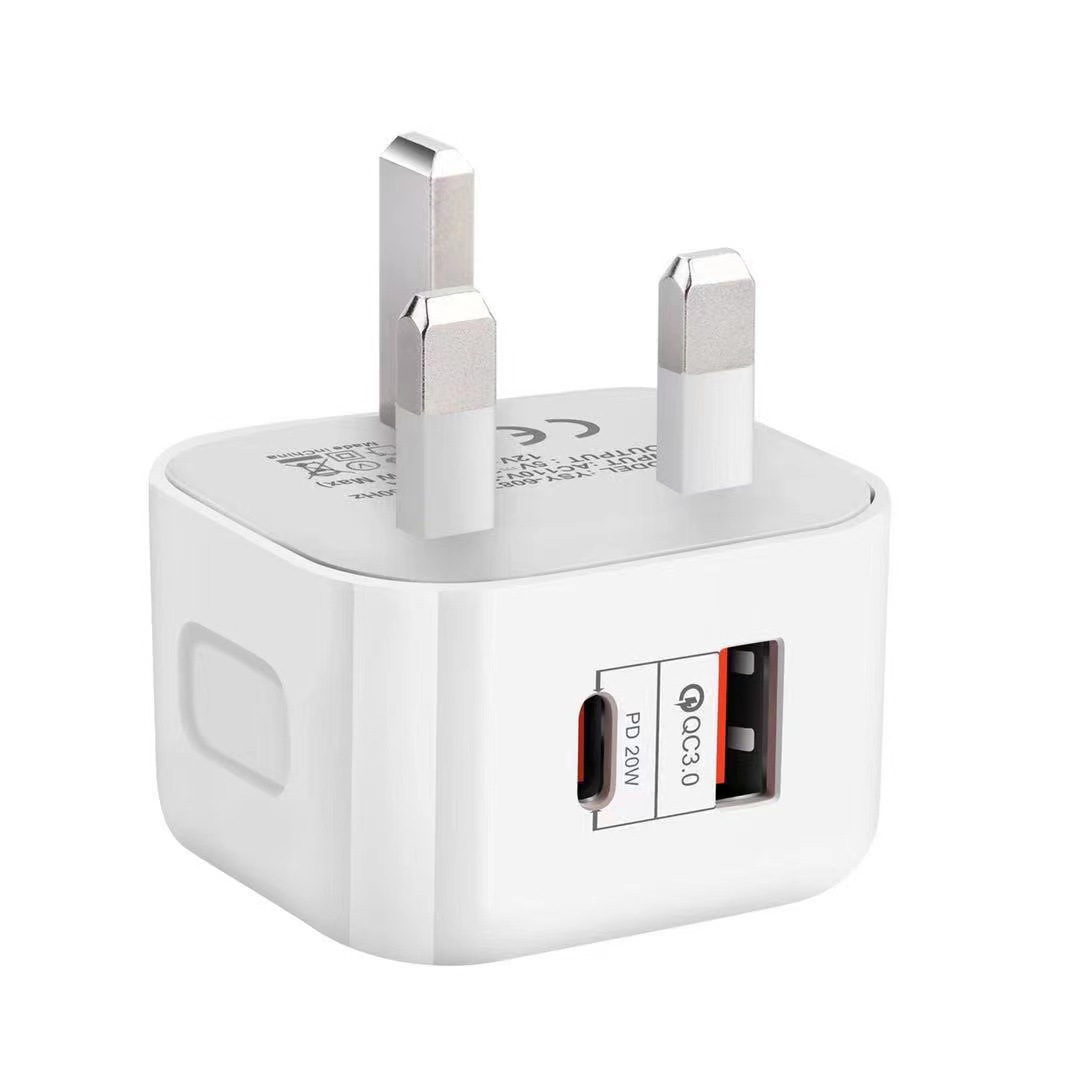 20W UK Plug Fast Charging Adapter – Single/Dual Port Options 5