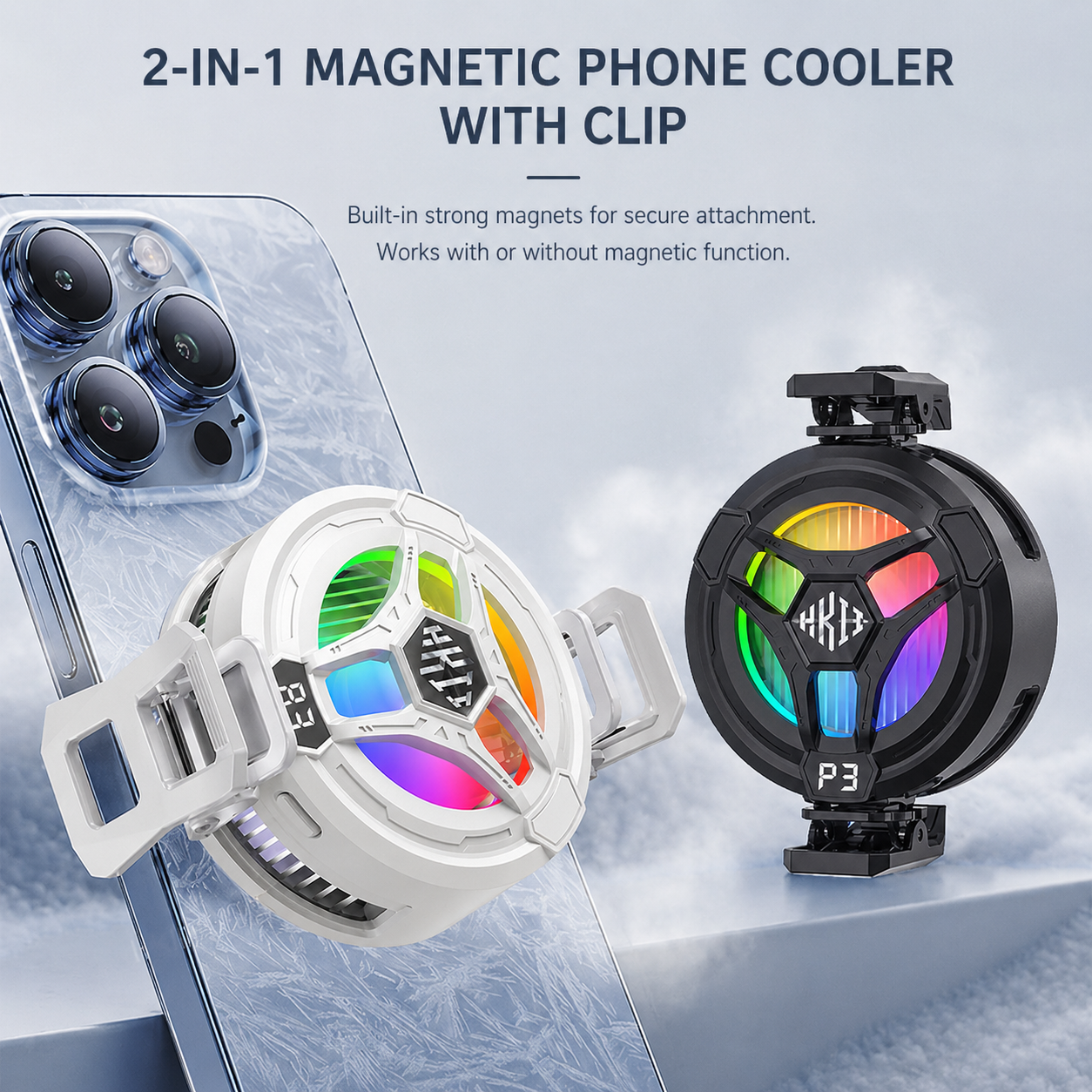 2-in-1 Magnetic Phone Cooling Fan with Clip 2