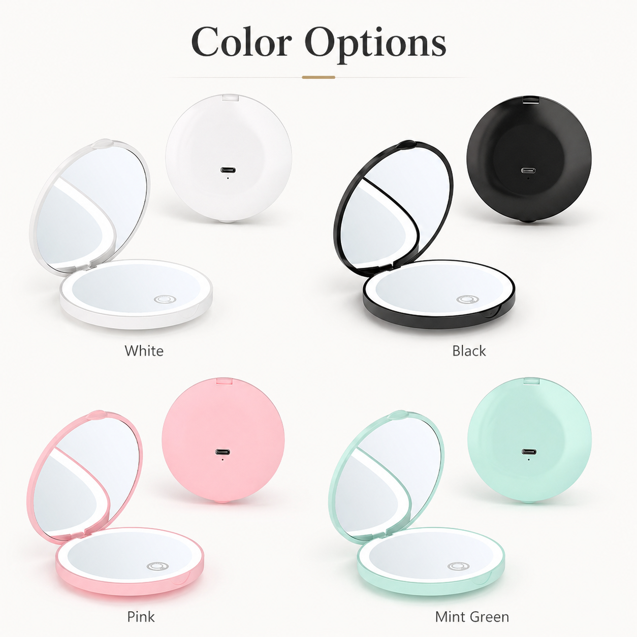 80mm Battery LED Makeup Mirror 5