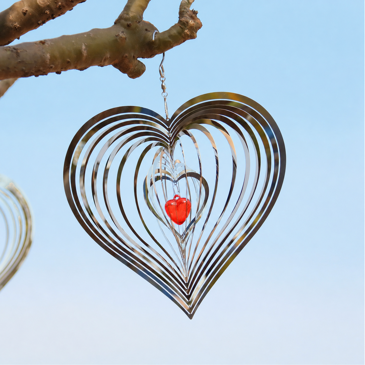 3D Heart Metal Wind Spinner