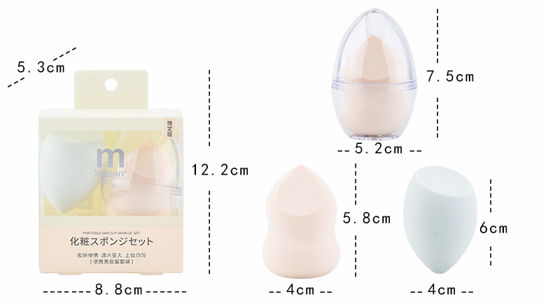 Makeup Sponge Set with Case 3