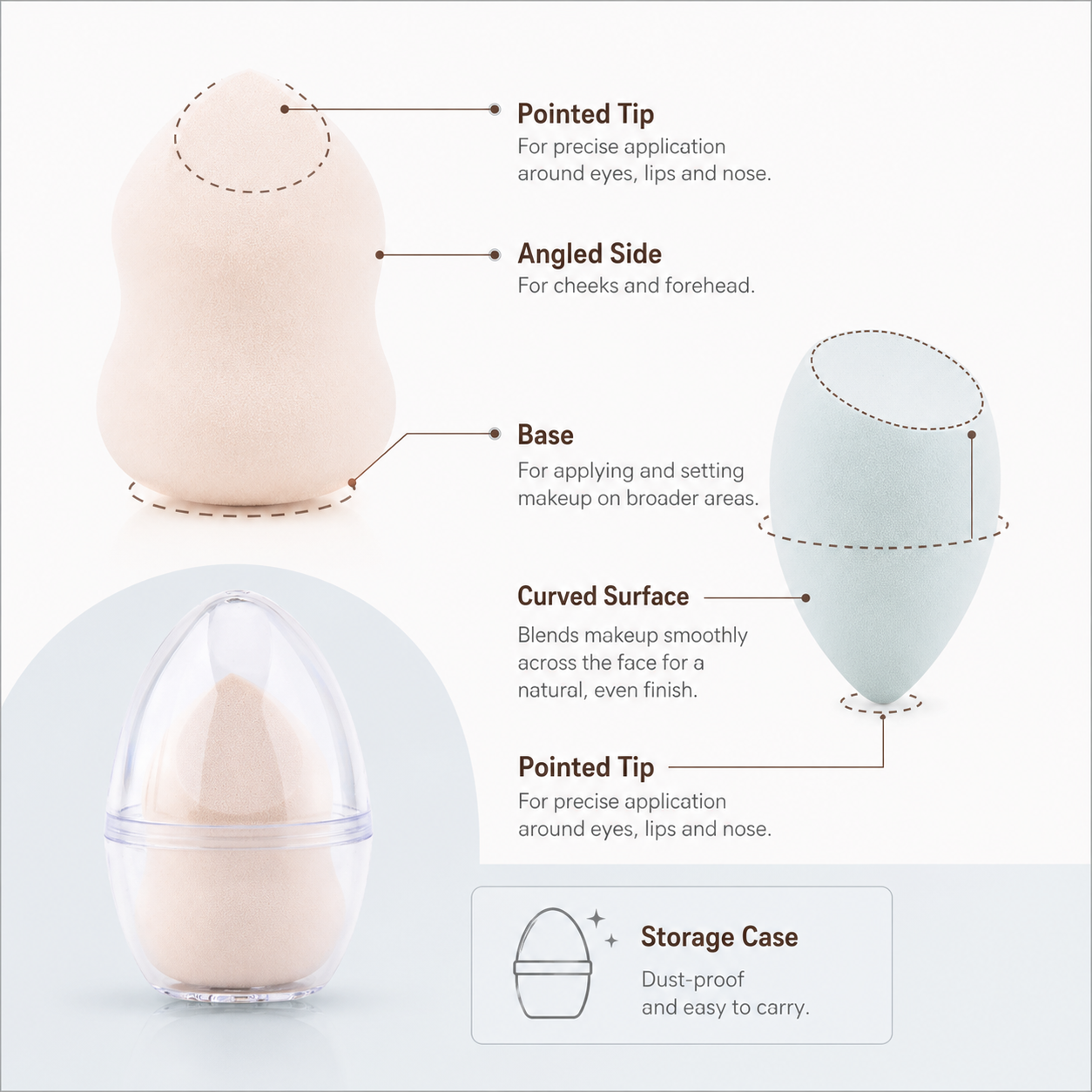 Makeup Sponge Set with Case 4