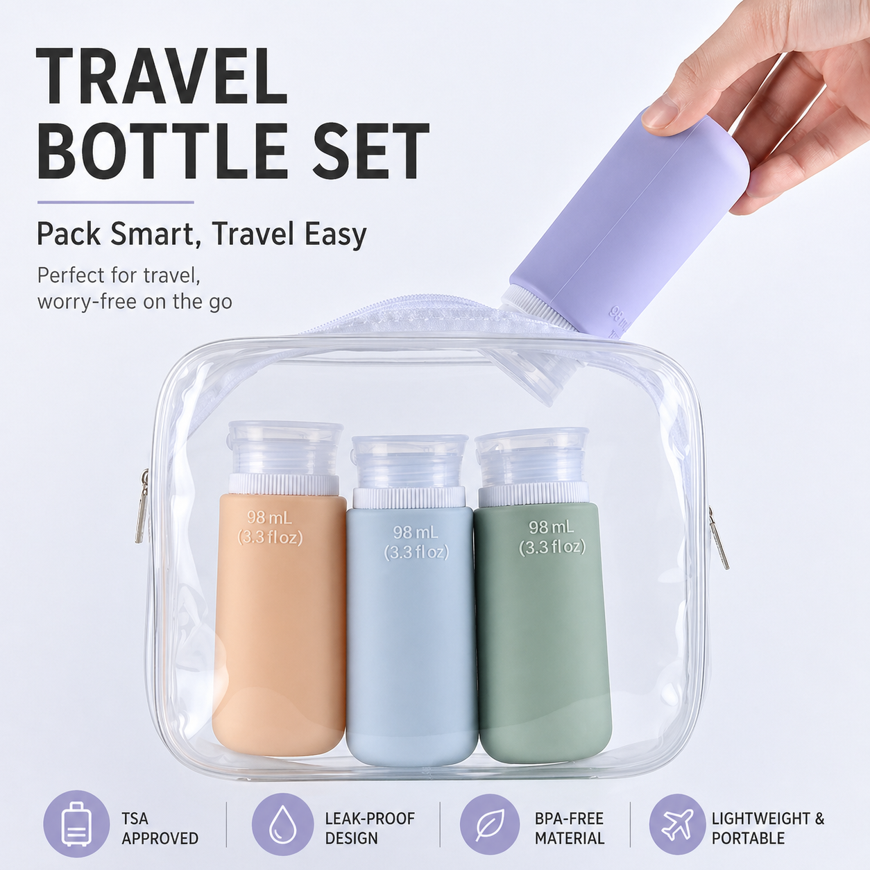 98ml Travel Refillable Toiletry Bottle Set