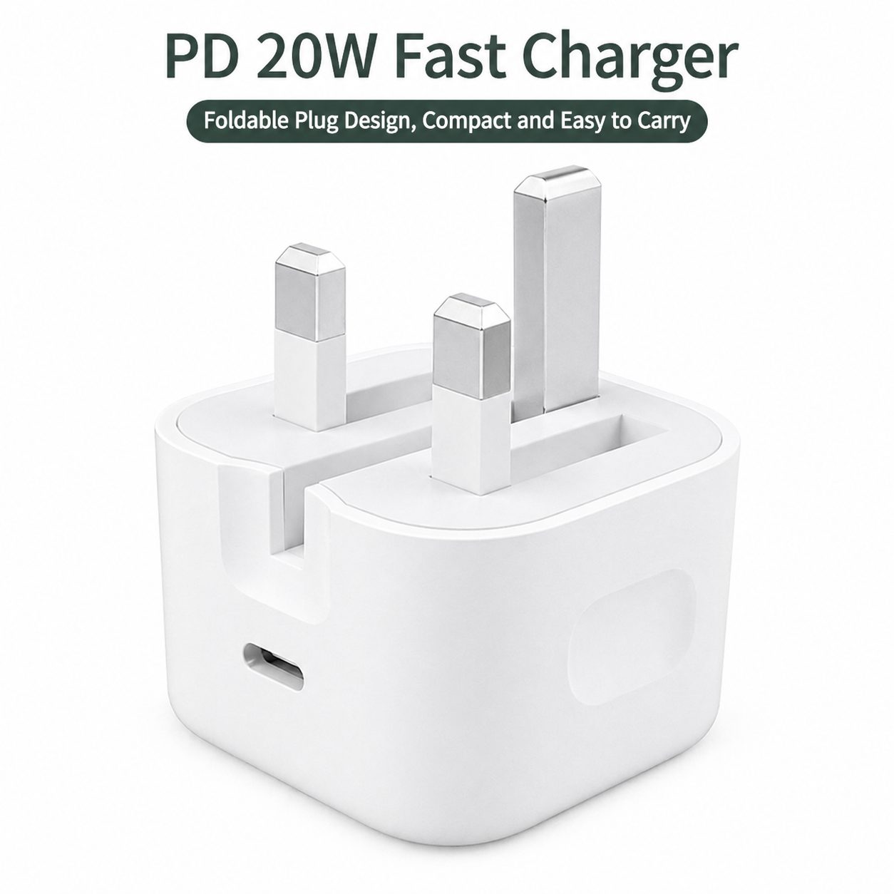 20W White UK Plug Fast Charging Adapter 3