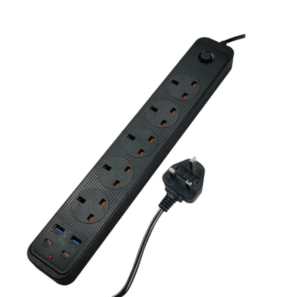 13A UK 3-Gang Extension Lead with USB-A & USB-C Ports