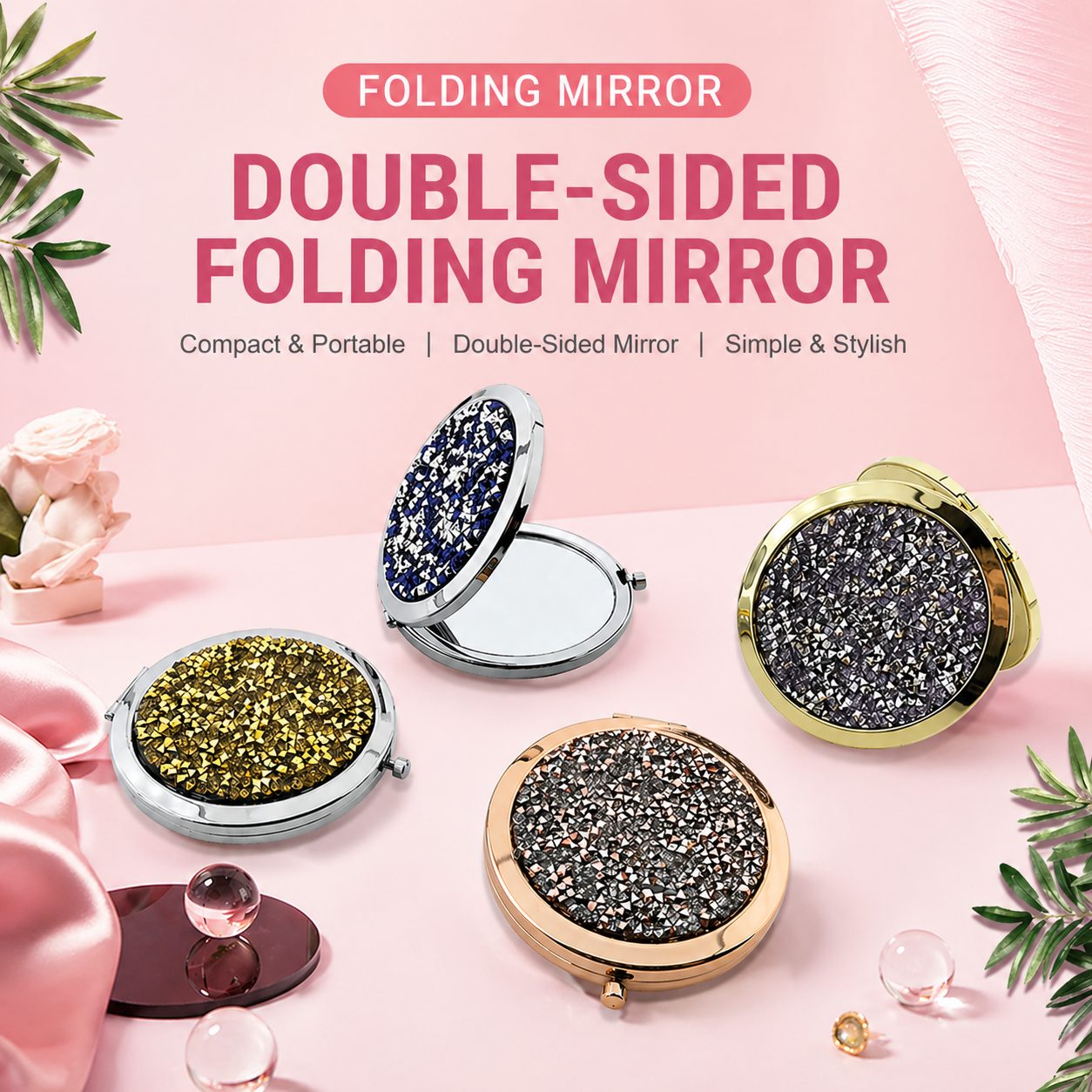 Metal Foldable Compact Mirror
