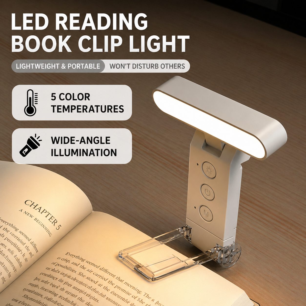 LED Reading Book Clip Light