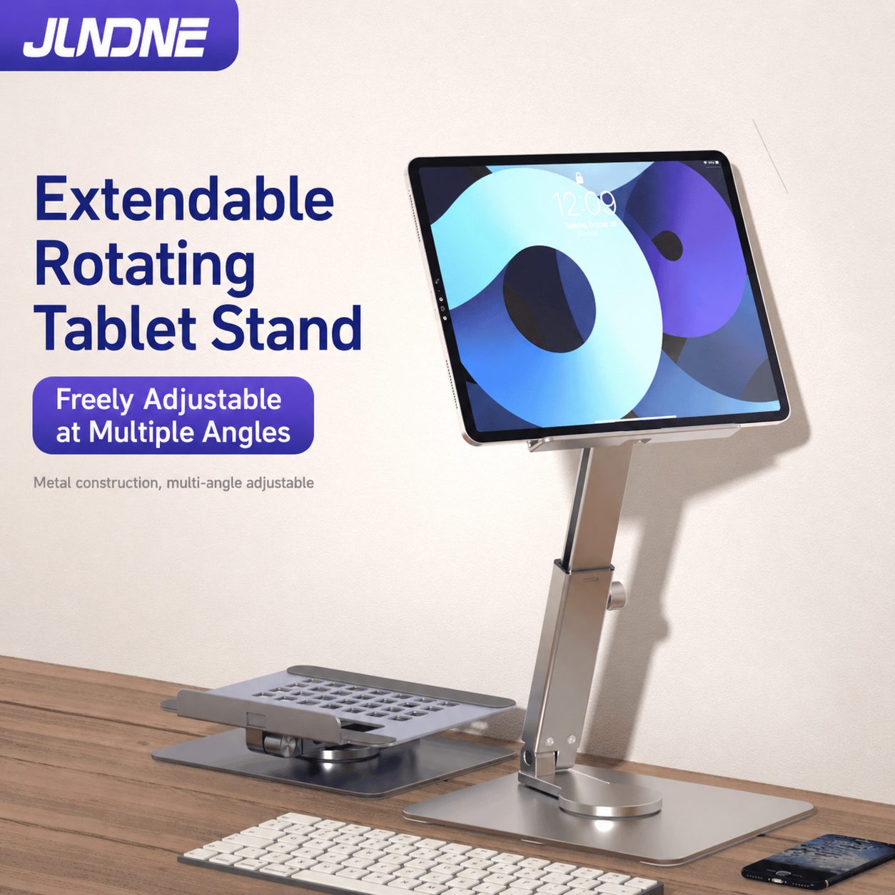 Rotating Foldable Aluminium Tablet Stand