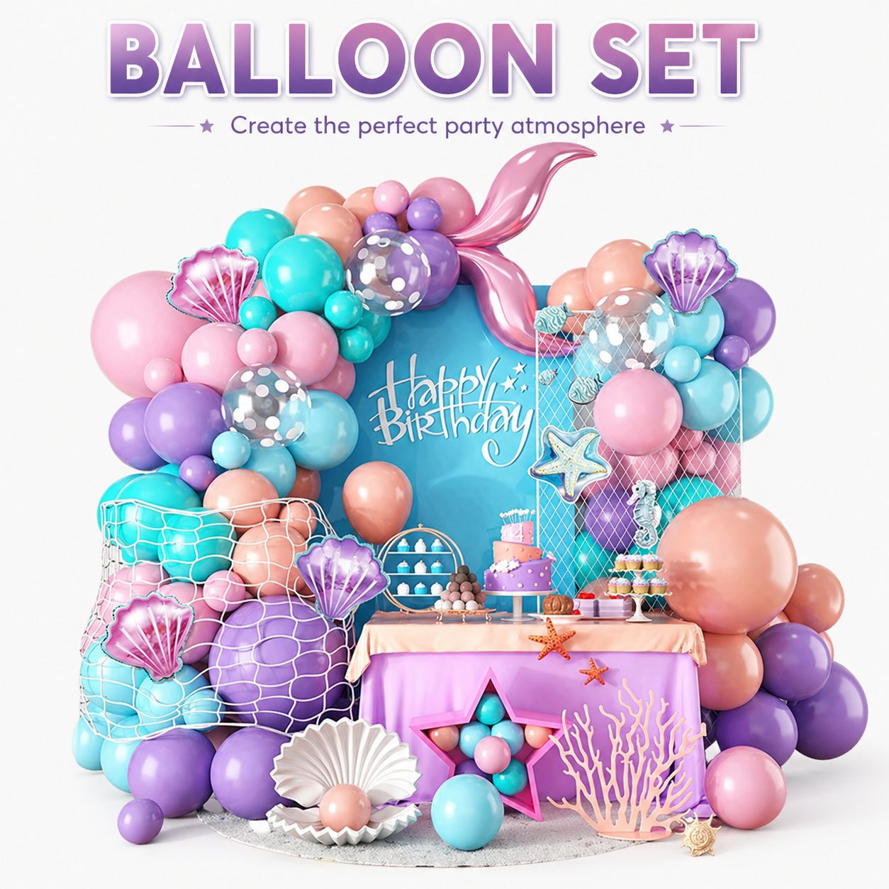Mermaid Party Balloon Set