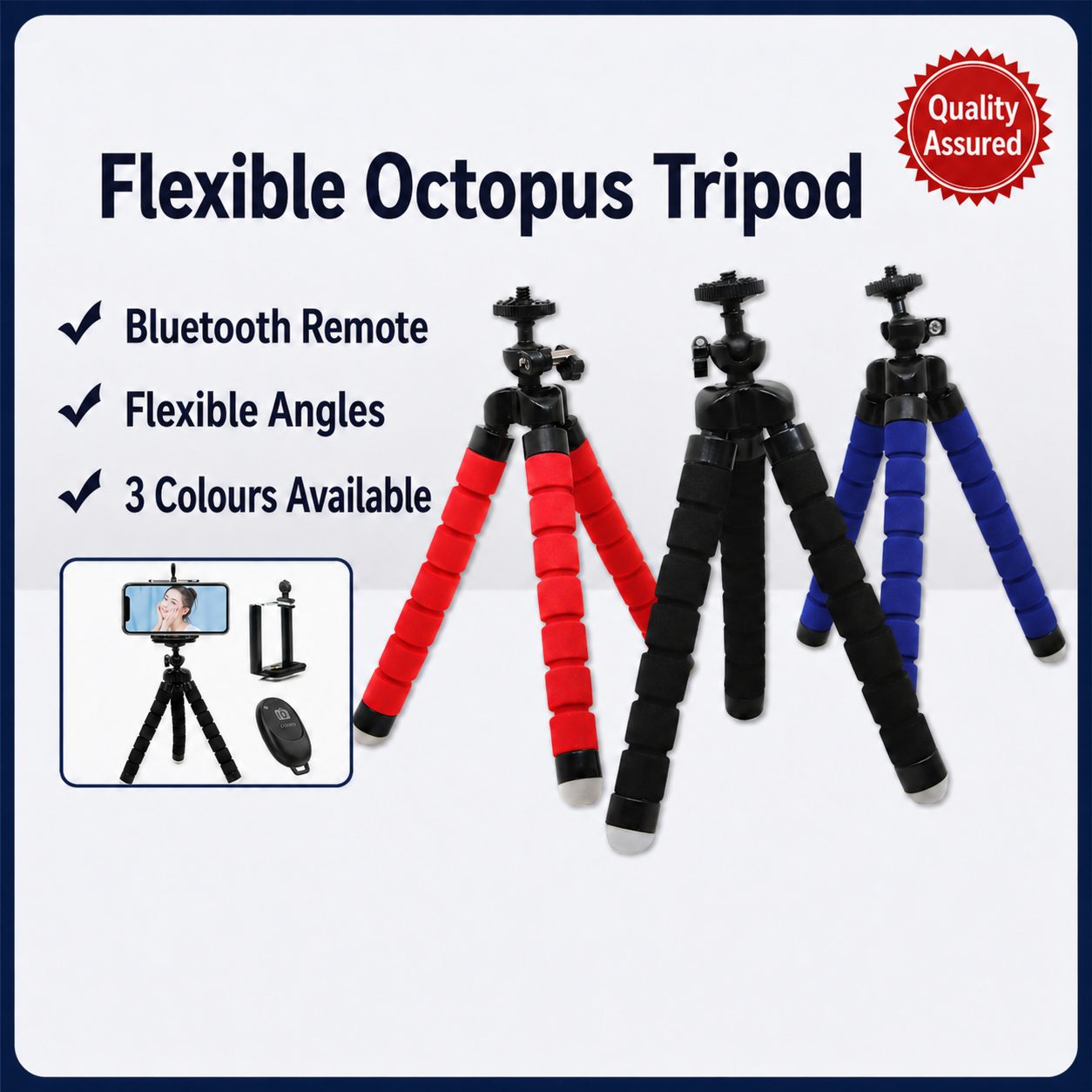Flexible Octopus Phone Tripod with Bluetooth Remote