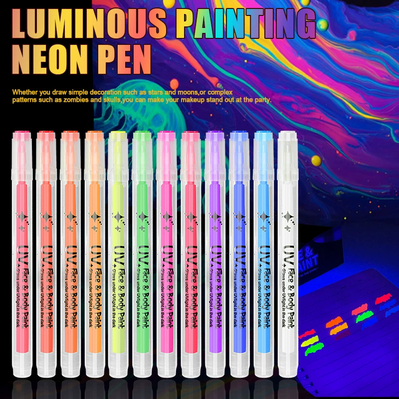 UV Glow Face & Body Paint Pens