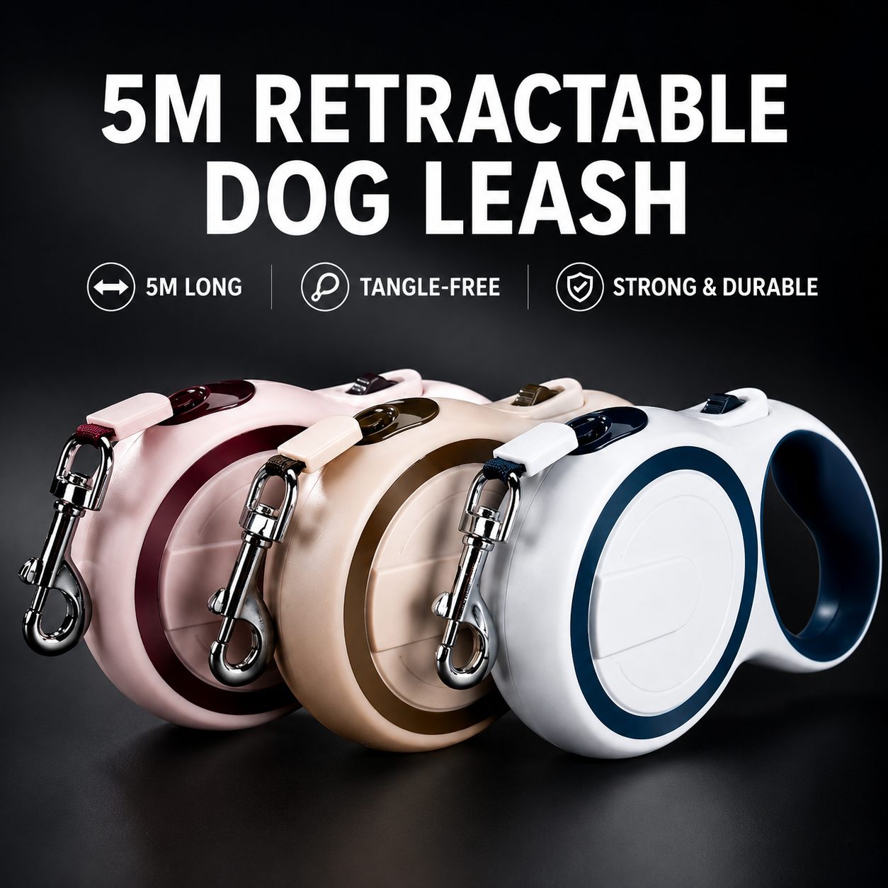 Retractable Dog Leash with Comfortable Grip