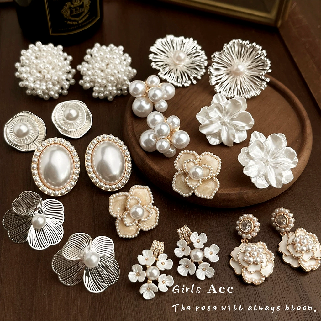 Vintage Freshwater Pearl Statement Floral Earrings