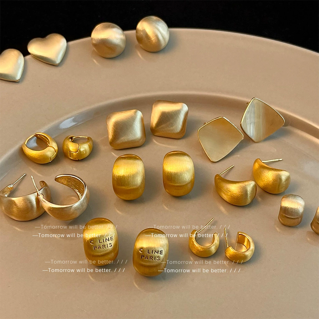 Edgy Brushed Metal Earrings Collection