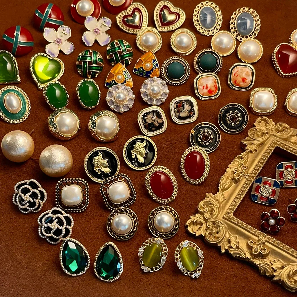 Vintage Enamel Statement Earrings Collection