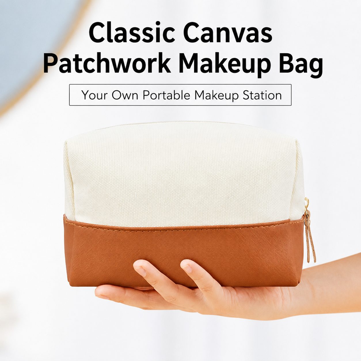 Canvas Patchwork Cosmetic Travel Bag