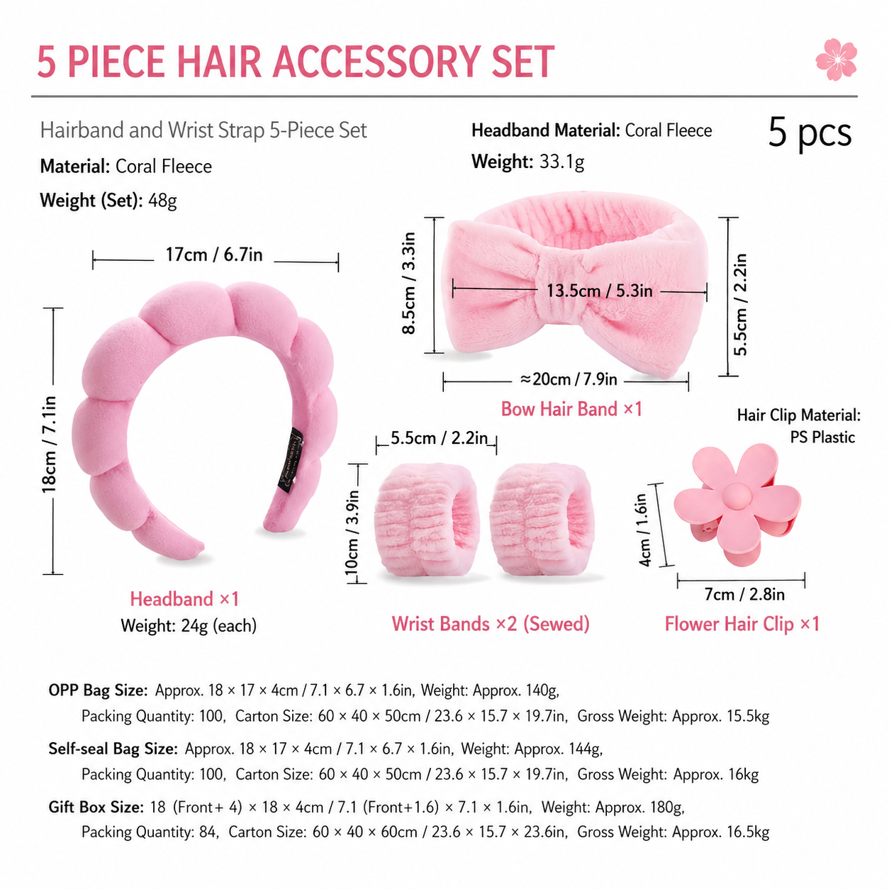 Flower Claw Clip Gift Set 5