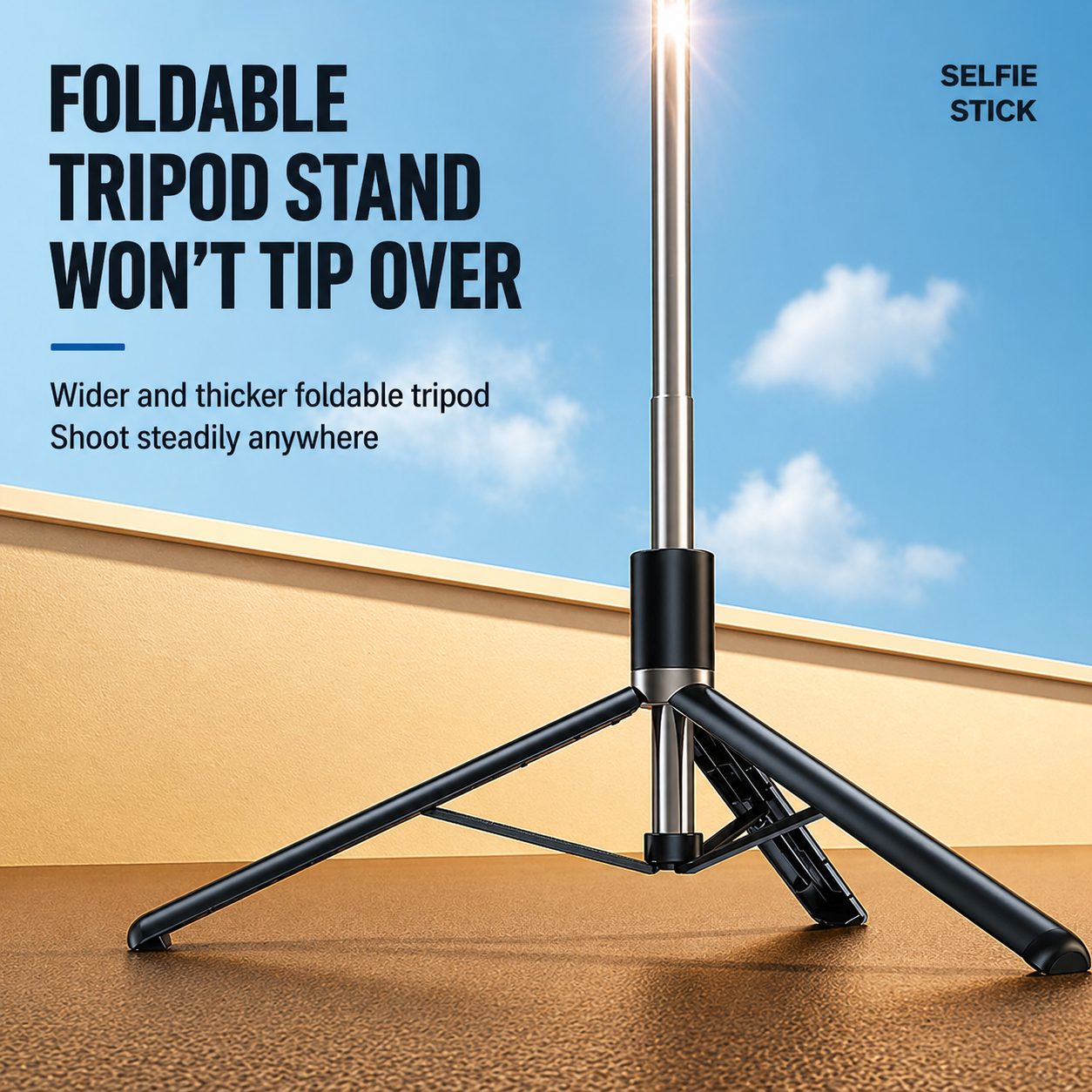 Stabilised Selfie Stick Tripod 3