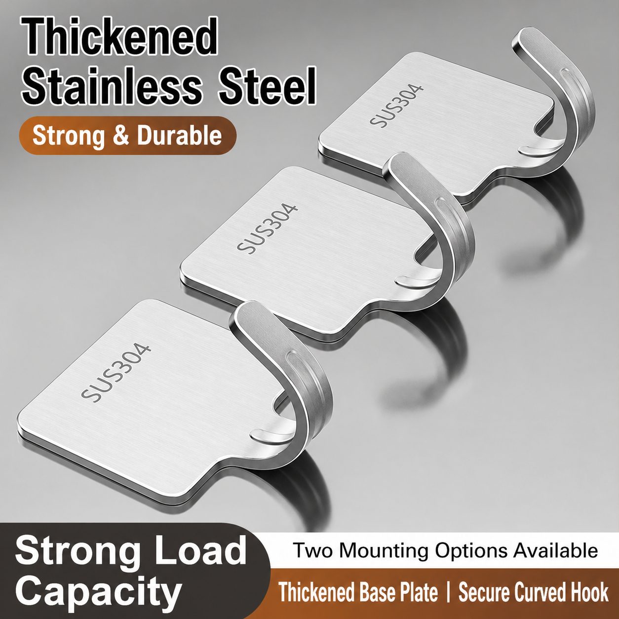 SUS304 Self-Adhesive Wall Hooks 3