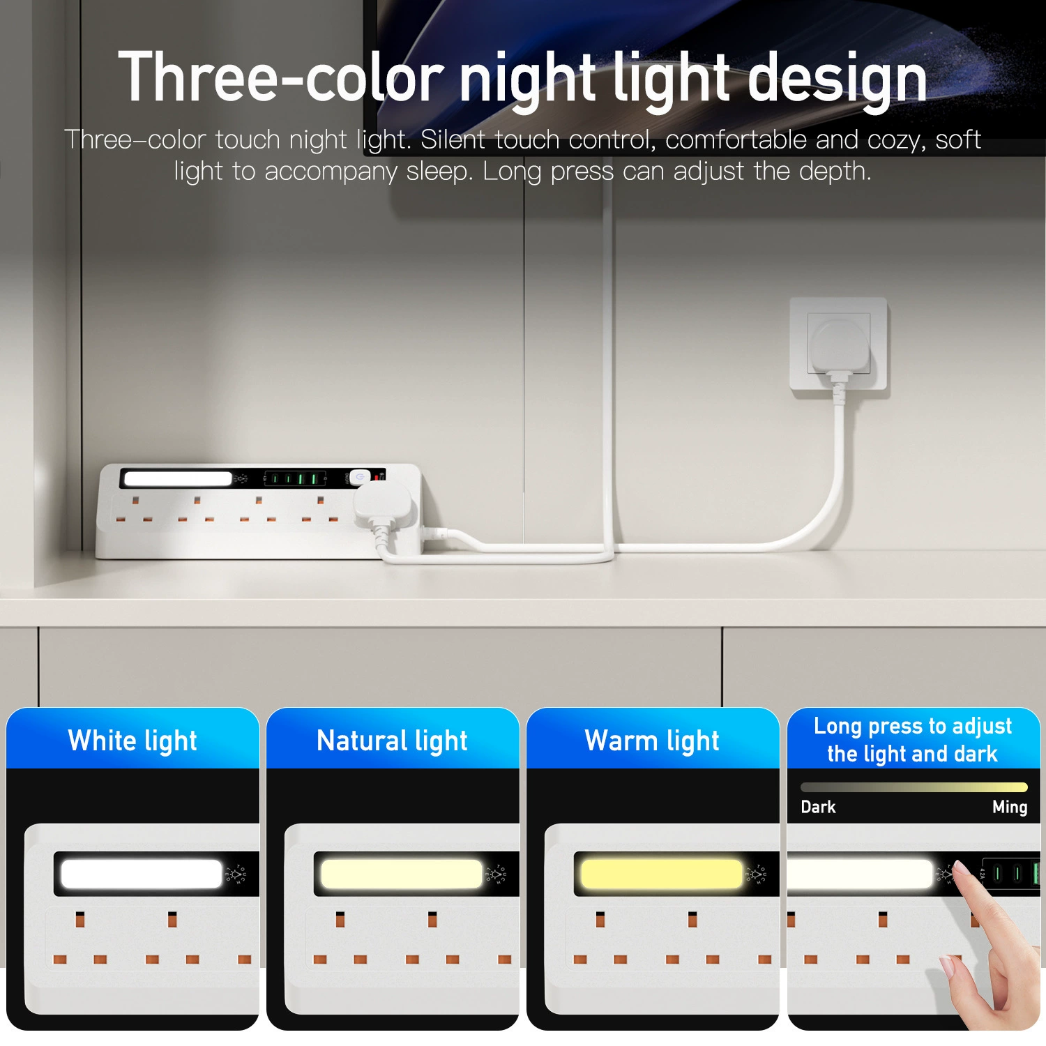 Extension Socket with LED Night Light 6