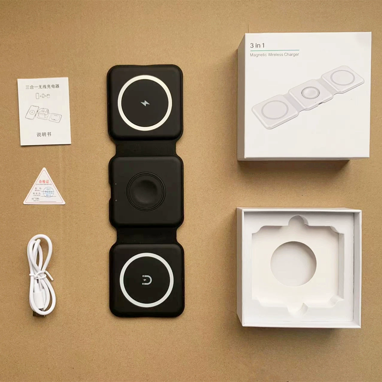 15W 3-in-1 Magnetic Wireless Charging Stand 2
