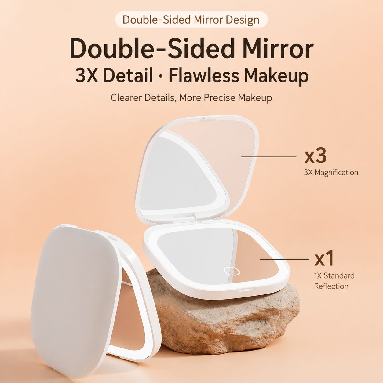 90mm Portable LED Makeup Mirror 5