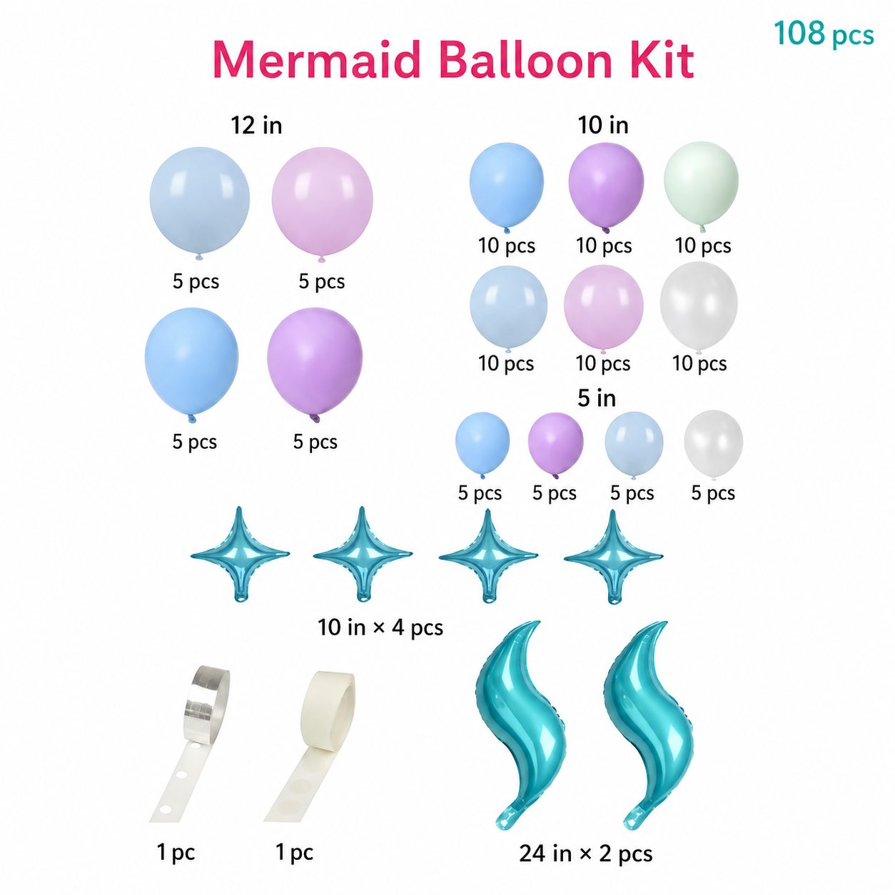 Mermaid Macaron Balloon Set 3