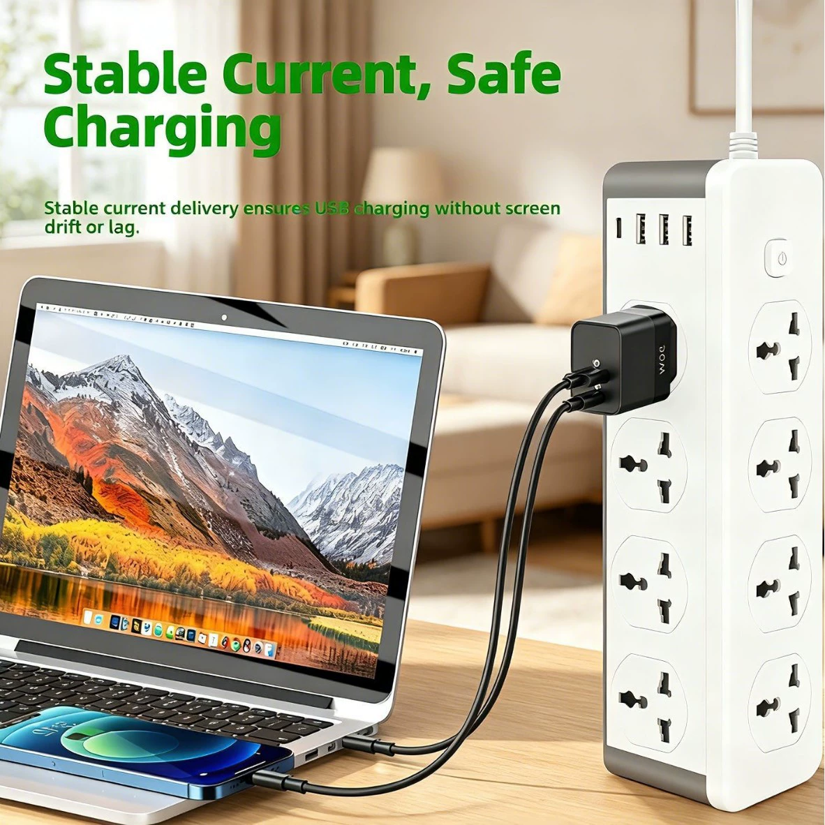 3000W Tower Extension Socket with USB Ports 6