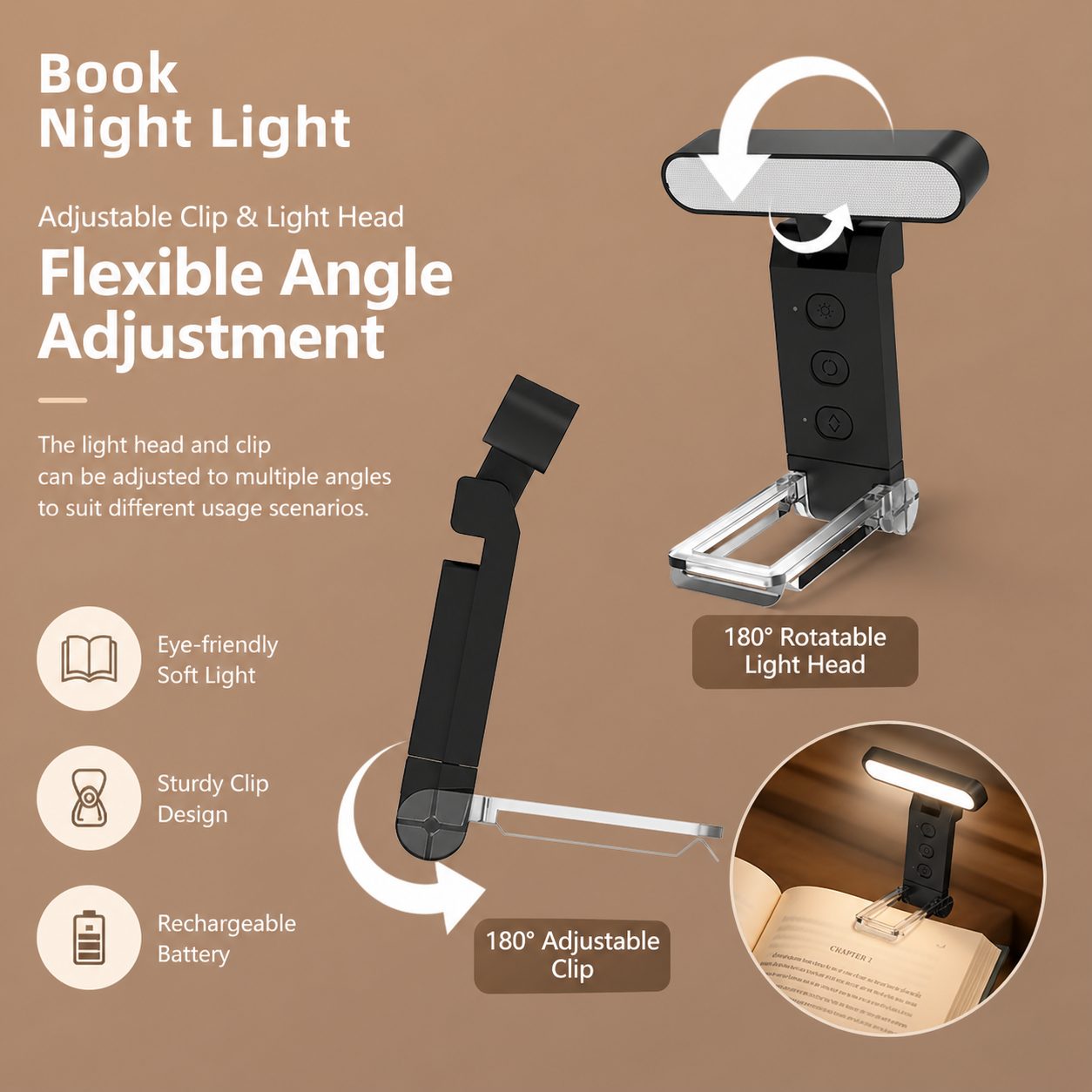 LED Reading Book Clip Light 4